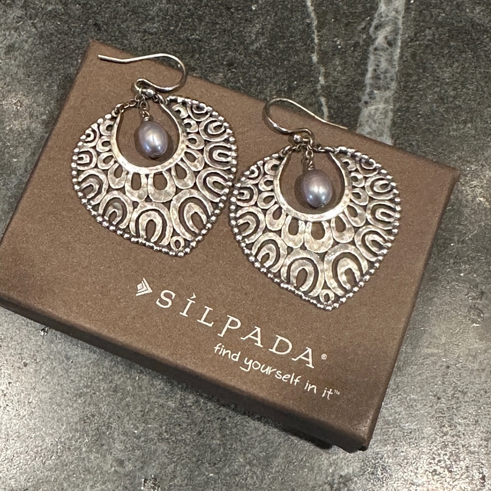 Silpada Designs .925 Sterling Silver & Pearl Earrings